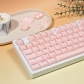 MDA Profile 104+32 ABS Doubleshot Crystal Backlit Keycaps Set for Keyboard Blue / Pink / White